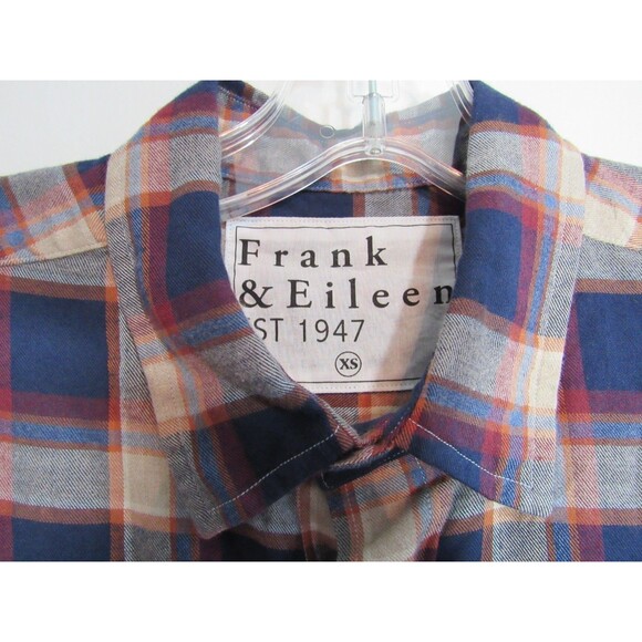 Frank & Eileen Finbar Blue Plaid Flannel Long Sleeve Shirt Size XS NWOT